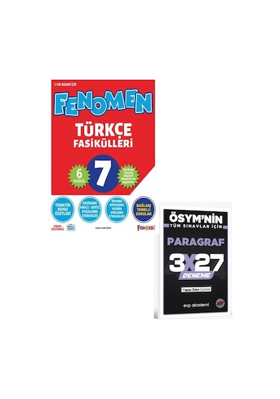 Fenomen 2027 7. Sınıf Türkçe Fasikülleri+ Evp Akademi Paragraf
