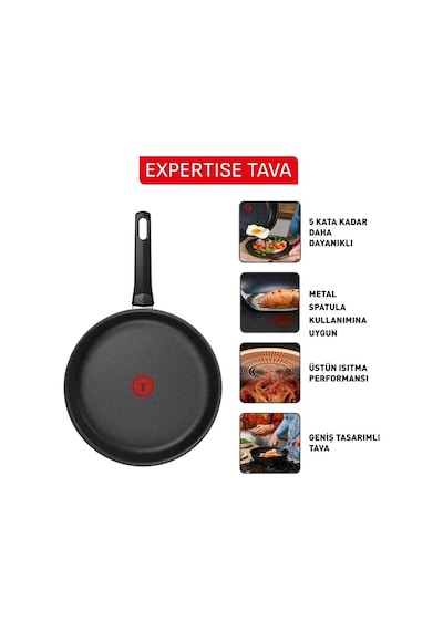Tefal Expertise 5x Tava - 28 Cm 2100137557 Siyah