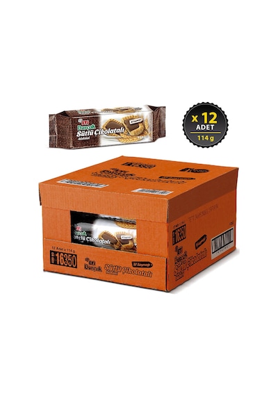 Eti Burçak Sütlü Çikolatalı Bisküvi 12 x 114 G