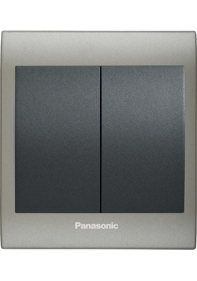 Viko Panasonic Thea Blu İkili Anahtar, Çerçeve Inox Matt+dore, Kapak Füme
