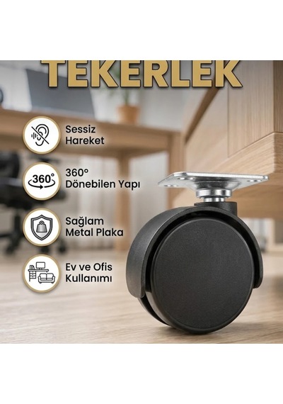 Kilitsiz 6 Cm Döner Tekerlekli Mobilya Ayağı Tek Adet Çok Renkli
