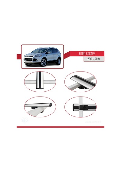 Ford Escape 2013-2019 Arası İle Uyumlu Basic Model Ara Atkı Tavan Barı Gri 3 Adet