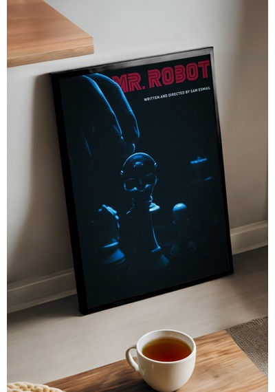 Mr. Robot Siyah Ahşap Çerçeveli Poster, Film Duvar Tablosu
