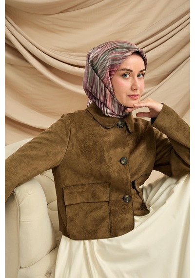 Silk Home Twill İpek Eşarp 11484-45 Pudra, Yeşil, Mürdüm, Pembe, Asker Yeşili