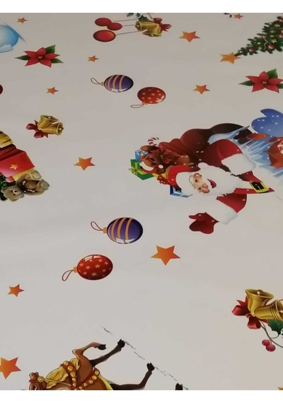 Yeni Yıl Desenli Elyaflı Pvc Muşamba - Silinebilir Masa Örtüsü 01fnt6381 Renkli