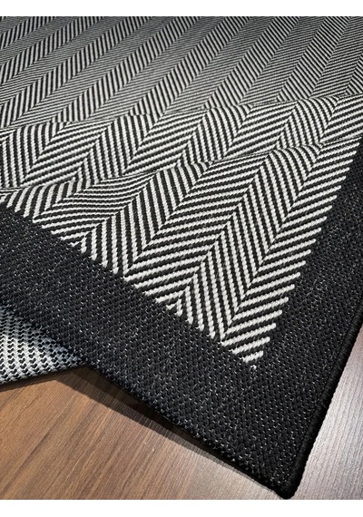 Mess Modern Dekoratif Yumuşak Dokulu Sisal Halı 3939 Antrasit Siyah Çok Renkli