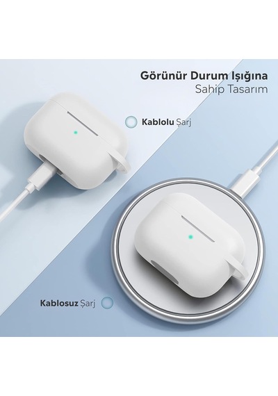 Airpods Pro Lansman Silikon Kılıf Beyaz