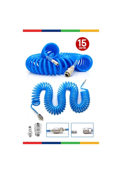 Havalı Üstten Depo 1,3mm Boya Tabancası,Spiral Hava Hortumu 15mt