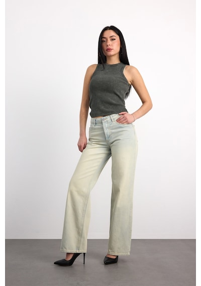 Vigoss Actıon Wıde Leg Kadın Pantolon 24300-73598 Mavi - Siyah