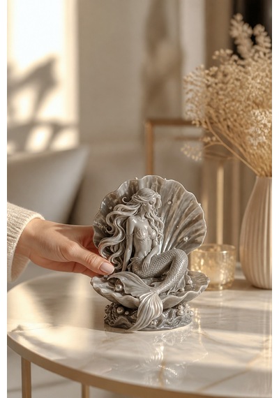 Kabuklu Deniz Kızı Figürlü Dekoratif Biblo 30917173