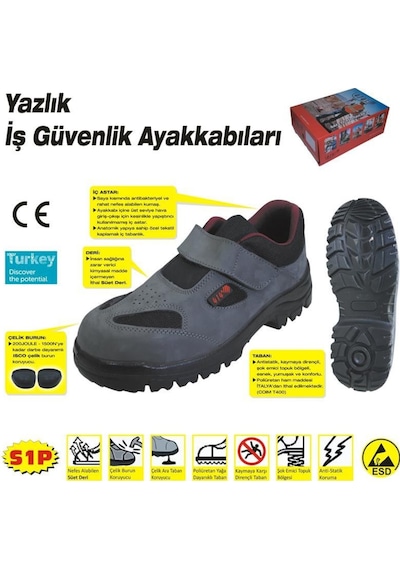 414 Yazlık S1 45 No Çelik Burunlu Ayakkabı (267966619)