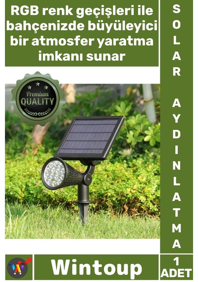 Solar Güneş Enerjili Dış Mekan Aydınlatma Su Geçirmez Dekoratif Solar 7w Kazıklı Rgb Bahçe Armatürü