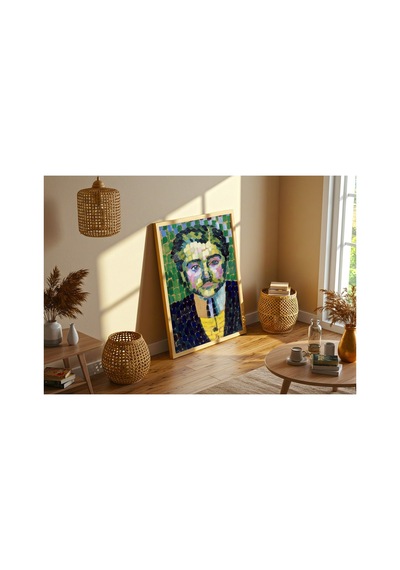 Modern Sanat Delaunay Jean Metzinger Portresi Çerçevesiz Poster 21x30 Cm A4 Tablo Modern Sanat