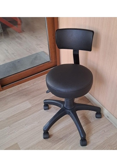 Tr Döner Ofis Kasiyer Taburesi Tekerlekli Deri Oturak Eczane Laboratuvar Büro Çalışma Koltuğu Sırtlı Diğer