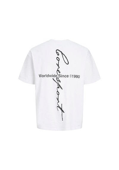 Jack & Jones Dust Script Erkek Beyaz Tişört 12292982-bw Beyaz