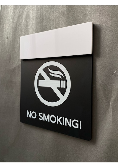Siyah Mat Seri Sigara İçilmez No Smokıng Uyarı Levhası