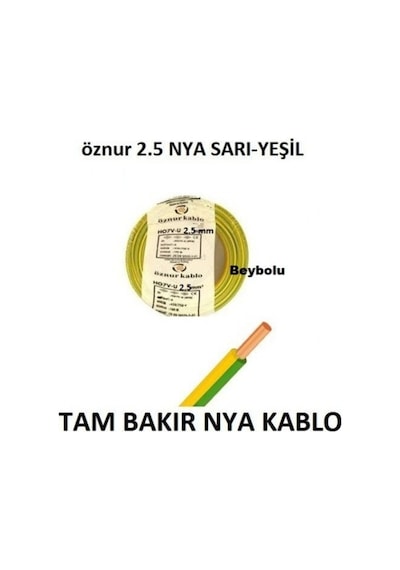 Öznur 2,5 Mm Nya Kablo Tse Li Öznur Kablo Renk Boy Seçiniz