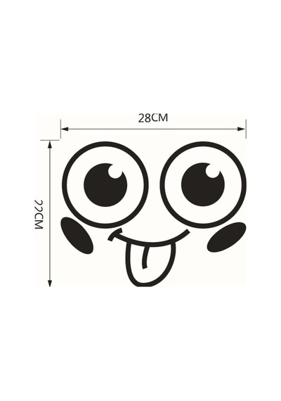 Banyo Duvar Sticker Basit Similing Yüz Desen Çıkarılabilir Tuvalet Sticker