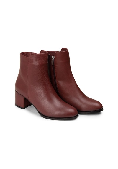Deery Kadın Bordo Hakiki Deri Fermuarlı Bot - A5810zbrdc01 Bordo