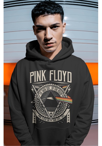 Sevbano Pink Floyd Müzik Grubu Sırt Baskılı Unisex Oversize Premium Hoodi Siyah