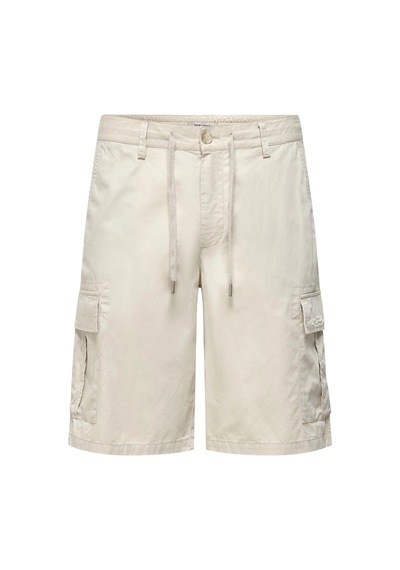 Only & Sons Onsloc Pamuklu Relaxed Normal Bel Cepli Short Erkek Short 22029214 Taş