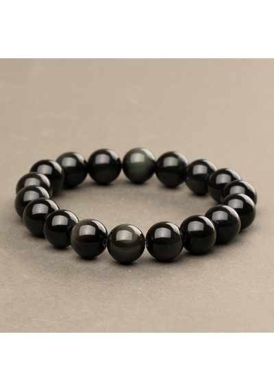 Obsidyen Doğal Taş Bileklik 10 Mm Sonsuz Derinlik Renkli