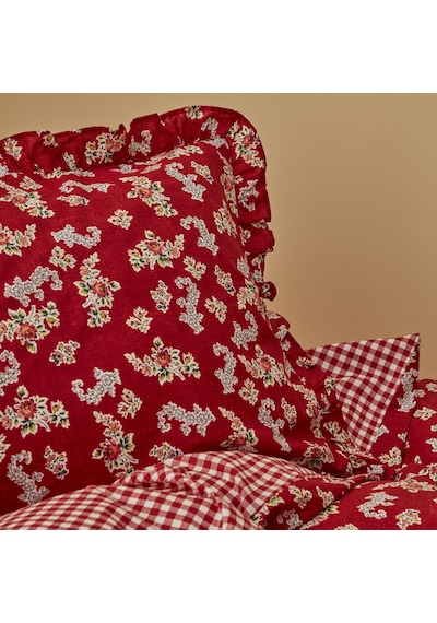 Karaca Home Carlo %100 Pamuk Çift Kişilik Nevresim Takımı Kırmızı