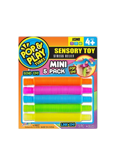Pop Play Tubes Duyusal Stres Oyuncağı Mini 5'li Yeşil