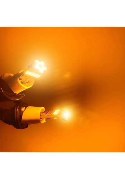 24v 15 Ledli Dipsiz T10 Park Ampulü Turuncu Işık 2 Adet