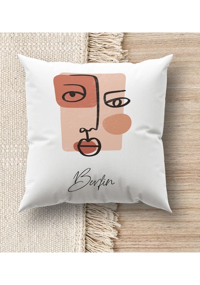 Bk Gift Kişiye Özel İsimli Beyaz Kırlent Yastık, Ev Hediyesi, Ev Dekorasyonu, Dekoratif Hediye-1