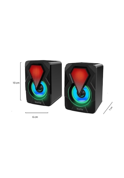 St-1047 Bilgisayar Hoparlörü 1+1 Pc Hoparlörü Usb Speaker Rgb Led