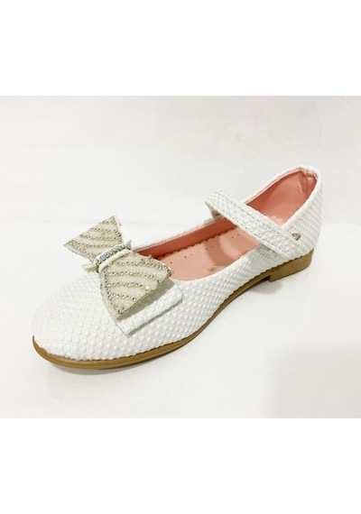 İremsu 9101-24 Baskı Deri Fashion Kız Çocuk Babet 31-36 Beyaz