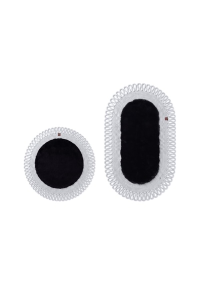 Banyo Paspası Takımı 60x100+60x60 Cm Dış Trikot Siyah & Gümüş