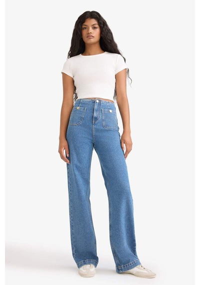 Defacto 90s Wide Leg Yüksek Bel Düz Paça Uzun Jean Pantolon E9121ax25aunm28 Mavi Defacto 90s Wide Leg Yüksek Bel Düz Paça Uzun Jean Pantolon E9121ax25aunm28 Mavi