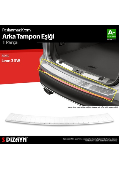 S-dizayn Seat Leon Sw Krom Arka Tampon Eşiği 2013-2019 A+ Kalite