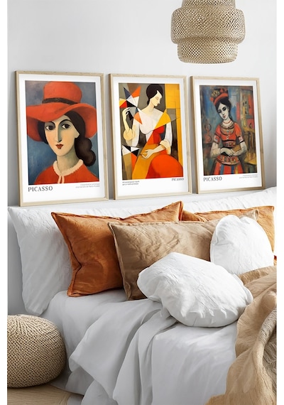 Huhuli Ahşap Çerçeveli Pablo Picasso Tablo Seti Huhu545