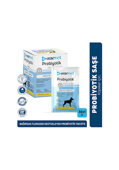 Onevet Probiyotik Şase Köpekler Için Sindirmeye Yardımcı Takviye Vitamini 30 Adet 1 Gr