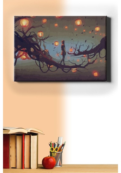 Webstyle Sayılarla Boyama Seti Kasnaklı Fantastik Ağaç 50 X 65 Cm