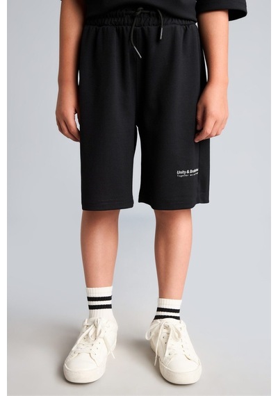 Defacto Oversize Baskılı Cepli Modal Şort Erkek Çocuk H3108a826smbk81 Siyah-bk81