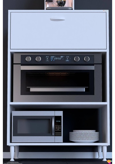 Silva Modüler Mutfak 60 Cm Ocak Altı - M 1 Kapak Mini Midi Fırın Dolabı Beyaz