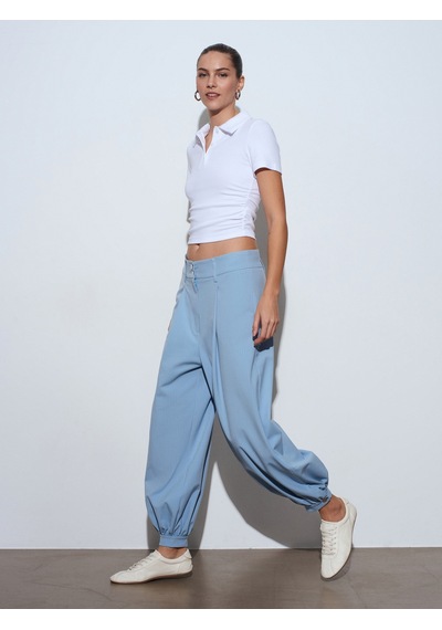 Dilvin 32614 Polo Yaka Top-beyaz