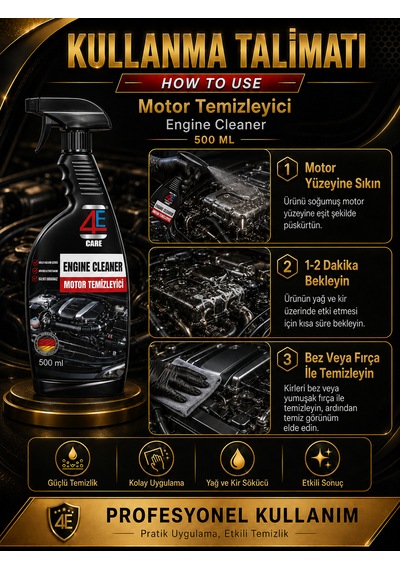 4e Care Motor Temizleyici Ve Parlatma Sıvısı 500 Ml