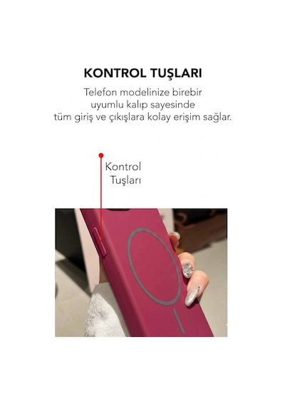 Apple İphone 15 Pro Max Uyumlu Magsafe Lansman Silikon Kılıf Koyu Pembe