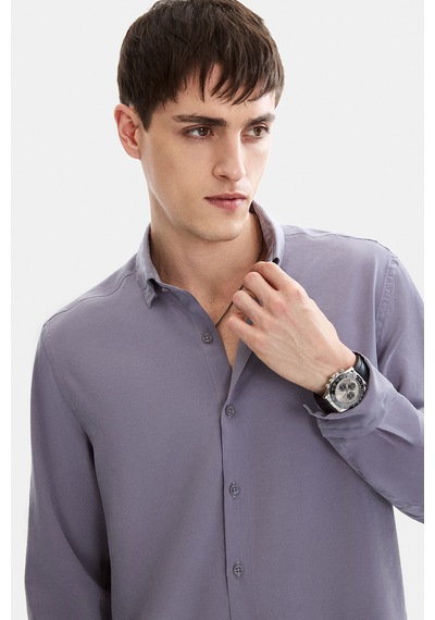 Backandbond Gri Normal Yaka Comfort Fit Casual Gömlek