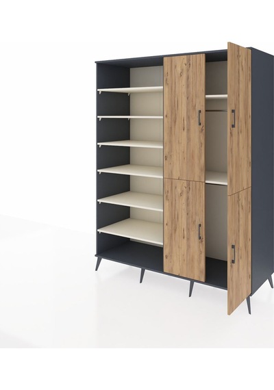 Kronos Gardrop 8 Raflı 4 Kapaklı 2 Askılı 176x59x221 Antrasit-çam/aytaşı Çam/aytaşı Kronos Gardrop 8 Raflı 4 Kapaklı 2 Askılı 176x59x221 Antrasit-çam/aytaşı Çam/aytaşı