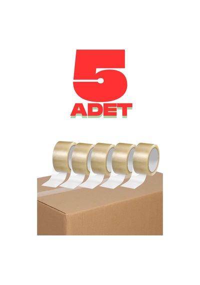 5 Adet Yüksek Mukavemetli 45 Mmx100 Mt Şeffaf Koli Bandı Kopmaz Ve Güçlü Yapışkanlı Paketleme Bandı