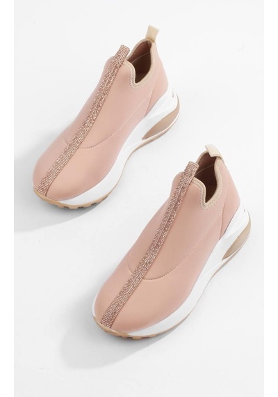 Paris Bej Şerit Taş Detaylı Sneaker Lj701-bej Bej