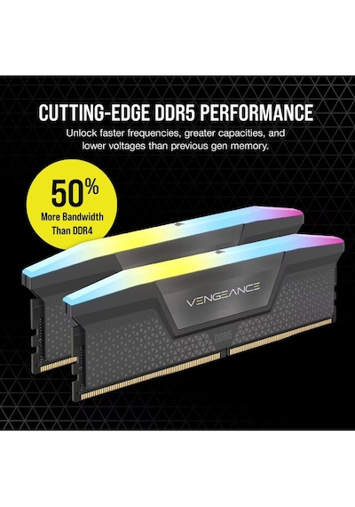 Corsaır Vengeance Rgb Ddr5 32gb 2x16gb 6400mhz Ddr5 Ram Cmh32gx5m2b6400z36