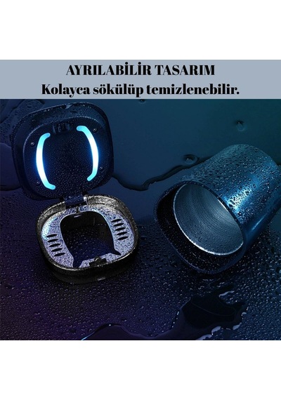 Araç İçi Küllük Işıklı Kapaklı Yanmaz Koku Geçirmez Multi Fonksiyon Üniversal Gümüş Renk Glz03504052