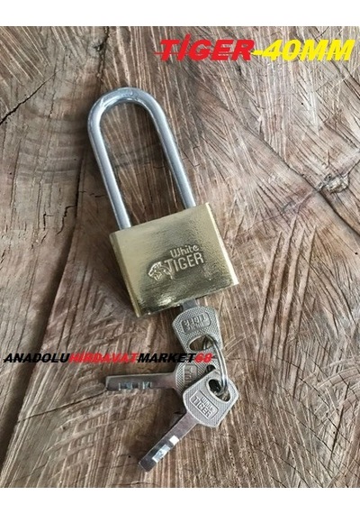 Tiger Uzun Çelik Asma Kilit 40Mm Paslanmaz Yaysız Asma Kilit
